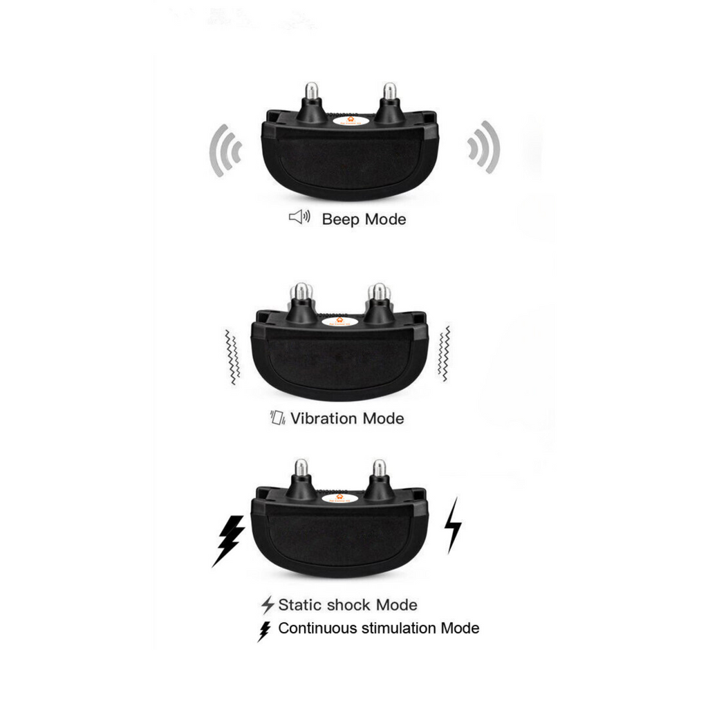 Training collar featuring beep vibration and static stimulation modes